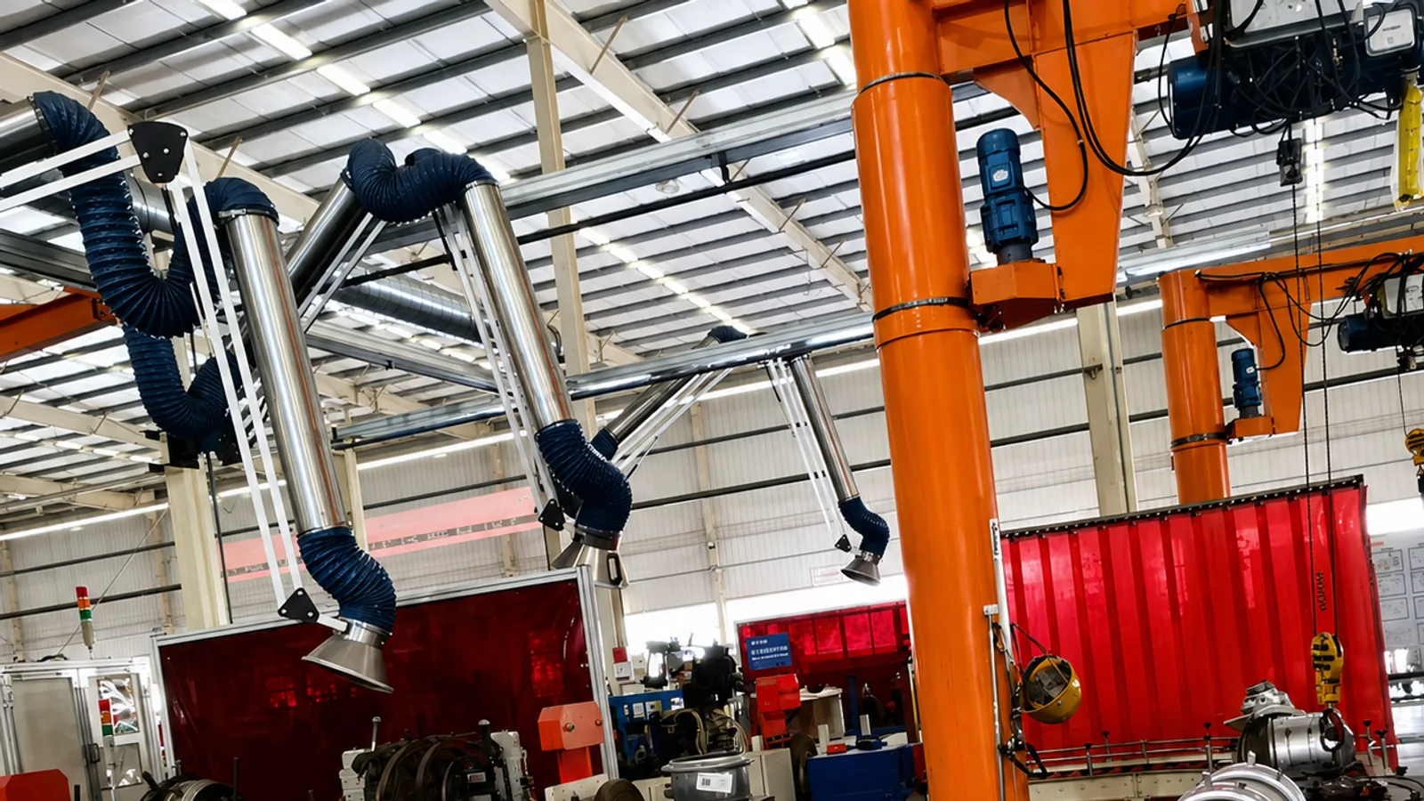Aftertreatment canisters moving through a manufacturing work area