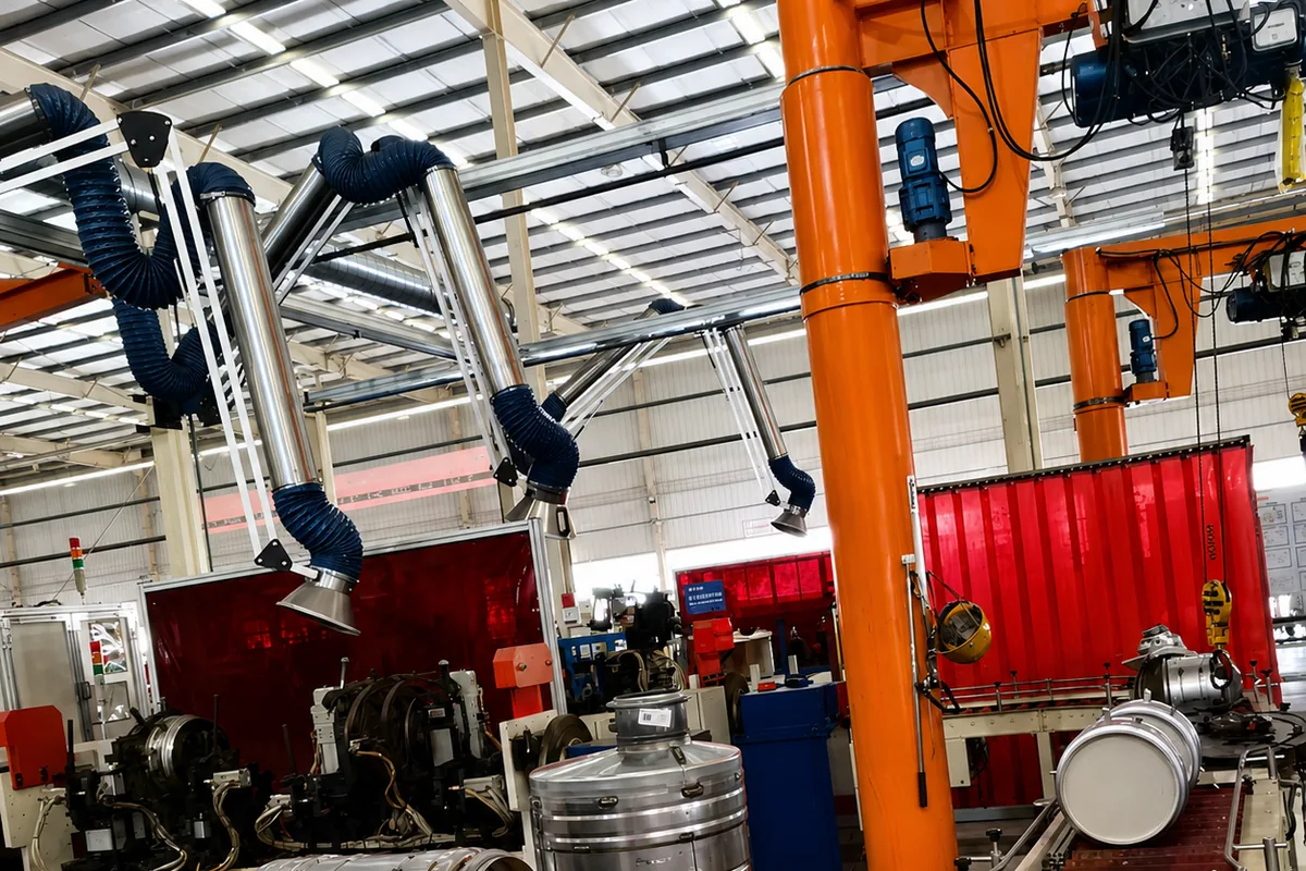 Aftertreatment canisters in a production work area